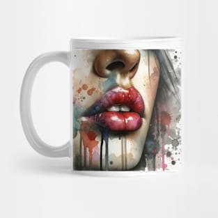 Watercolor Women Lips #1 Mug